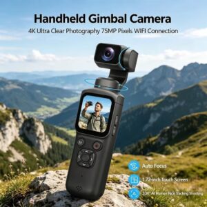 Câmera 4K 330 ° Gimbal  stabilizador 75MP WiFi