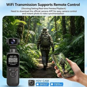 Câmera 4K 330 ° Gimbal  stabilizador 75MP WiFi